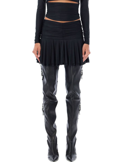 Shop Misbhv Ruched Mini Skirt In Black