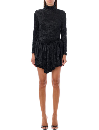 Shop Rotate Birger Christensen Rotate Velvet Mini Dres In Black
