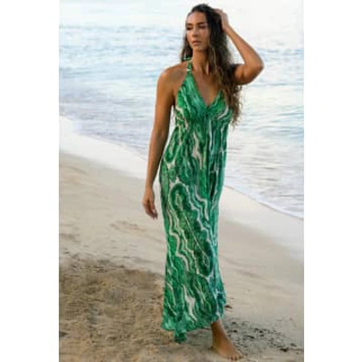 Shop Sophia Alexia Green Coral Ibixa Maxi Dress
