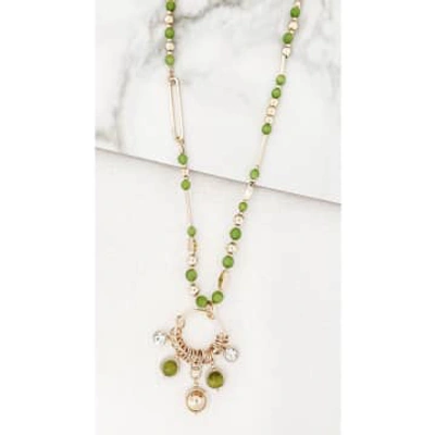 Shop Envy Bead & Chain Necklace Gold & Green
