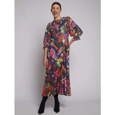 Shop Vilagallo Kara Dress Ikat Sequins Print