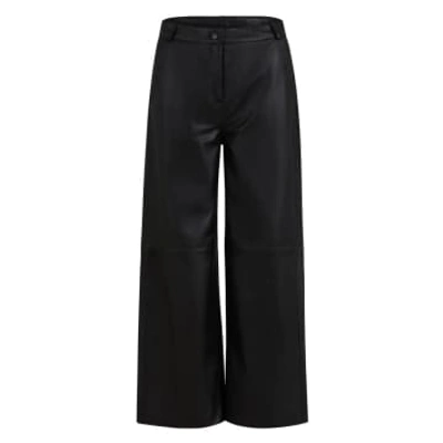 Shop Coster Copenhagen Ankle Length Leather Trousers Black