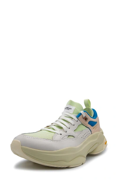 Shop Brandblack Saga Sneaker In White Vegatan Lime