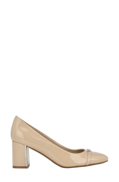 Calvin Klein Unesta Pointed Toe Pump In Taupe Pat