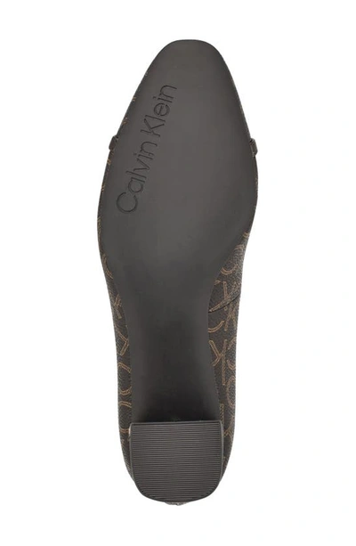 Calvin Klein Unesta Pointed Toe Pump In Brown Logo