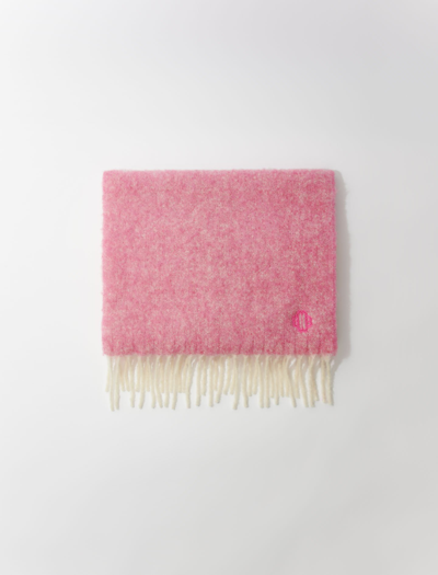 Shop Maje Two-tone Scarf For Fall/winter In Fuchsia