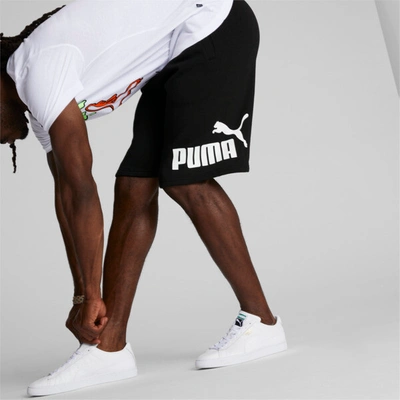 Shop Puma Logo Men's 10" Shorts In Cotton Black- White