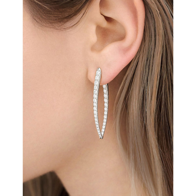 Shop Melissa Kaye Cristina Large 18ct White-gold And 2.1ct Brilliant-cut Diamond Earrings In 18k White Gold