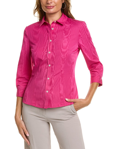 Shop Carolina Herrera 3/4-sleeve Blouse In Pink