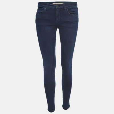 Pre-owned Burberry Dark Blue Denim Skinny Low-rise Jeans S Waist 27"