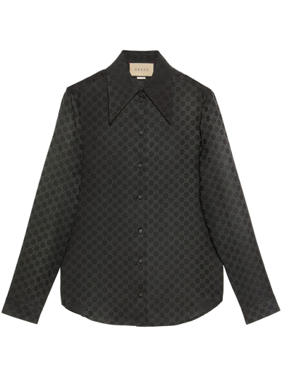 Shop Gucci `gg` Shirt In Black  