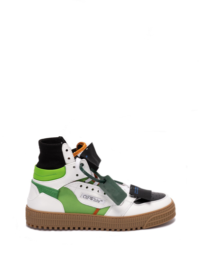 Shop Off-white `3.0 Off Court Calf Leather` Sneakers In Green