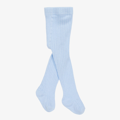Shop Mayoral Pale Blue Organic Cotton Baby Tights