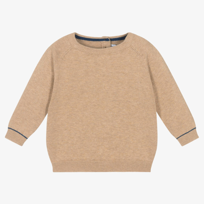 Shop Mayoral Boys Beige Cotton Knitted Sweater