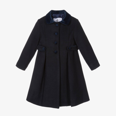 Shop Beatrice & George Girls Navy Blue Felted Coat