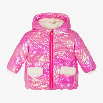Shop Billieblush Girls Metallic Pink Quilted Coat