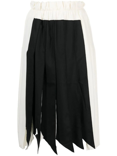 Shop Victoria Beckham Pleated Panel Detail Skirt In Vanilla In Black  