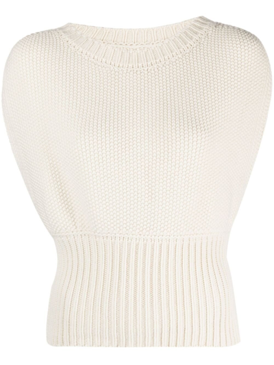Shop Sasuphi Sleeveless Sweater In White