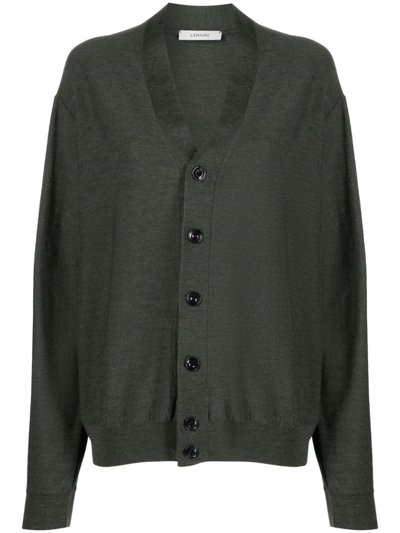 Shop Lemaire Relaxed Twisted Cardigan In Green