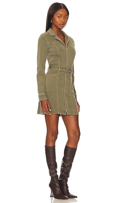 Shop Paige Anessa Longsleeve Dress In Vintage Green Forest