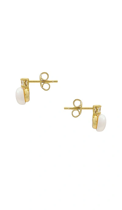 Shop Shashi Baby Bliss Stud In Gold & Pearl