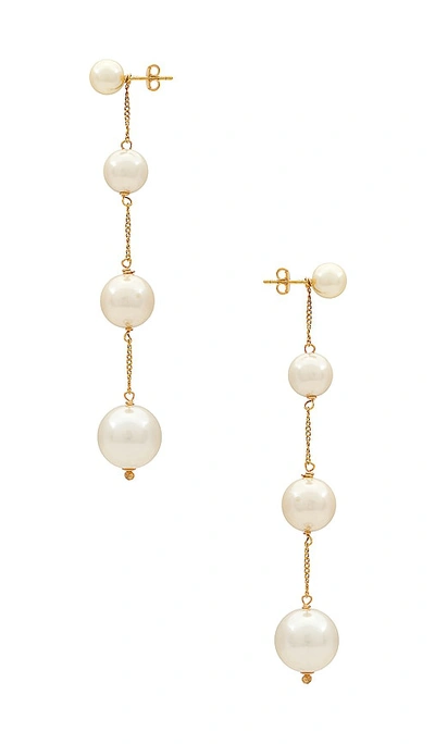 Shop Shashi Jasmin Drop Earrings In Gold & Pearl