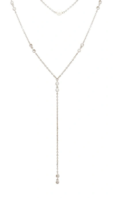 Shop Shashi Natalija Lariat Necklace In Silver