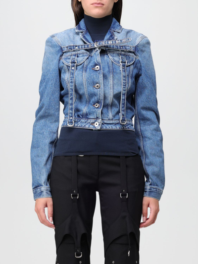 Off-white Off White Denim Jacket With Harness Details In Blue