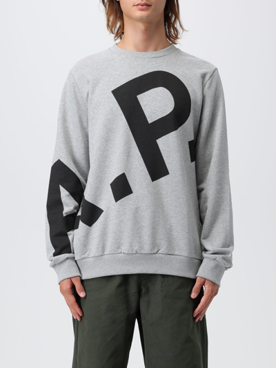 Apc Logo-print Sweatshirt In Grey