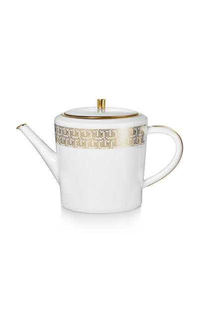 Shop Tiffany & Co T True Porcelain Teapot In Gold