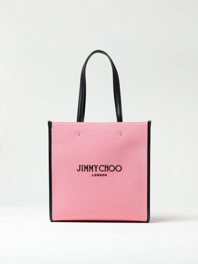 Shop Jimmy Choo Bag In Canvas In Pink