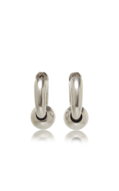 Shop Balenciaga Mega Silver-tone Hoop Earrings