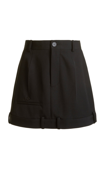 Shop Balenciaga Deconstructed Twill Mini Skirt In Black