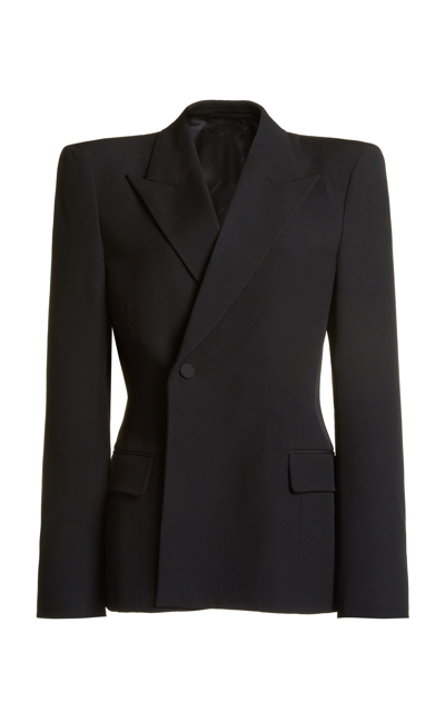 Shop Balenciaga Tailored Twill Blazer Jacket In Black