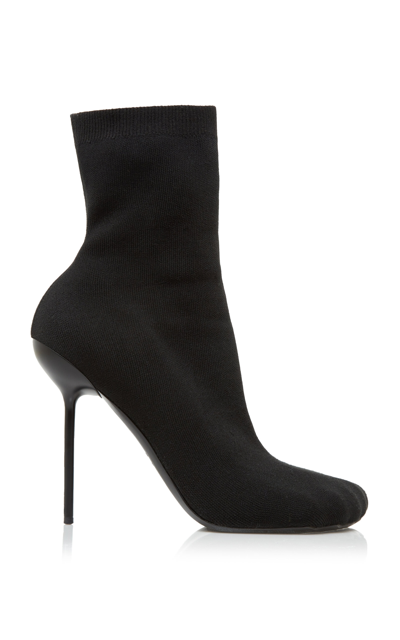 Shop Balenciaga Anatomic Knit Ankle Boots In Black