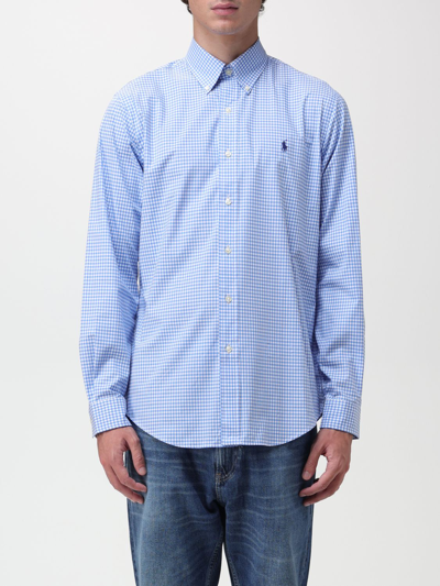 Shop Polo Ralph Lauren Shirt  Men Color Gnawed Blue