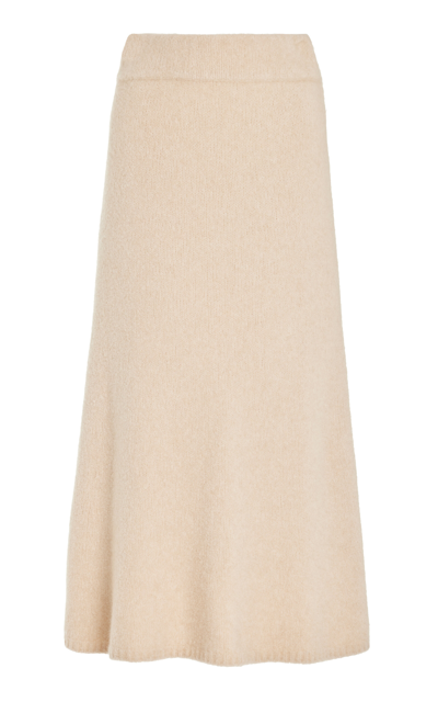 Shop Lisa Yang Kael Boucle-cashmere Midi Skirt In Neutral