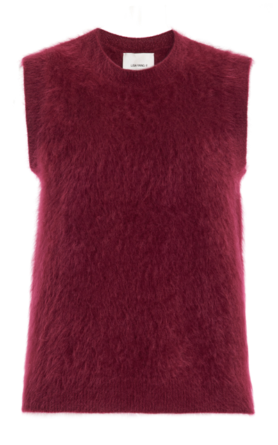 Shop Lisa Yang Ebby Brushed-cashmere Sweater Vest In Burgundy