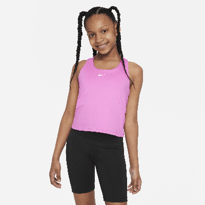 Shop Nike Swoosh Big Kids' (girls') Tank Top Sports Bra In Pink