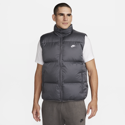 Shop Nike Men's  Sportswear Club Primaloftâ® Water-repellent Puffer Vest In Grey