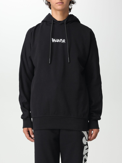 Shop Disclaimer Cotton Hoodie With Logo In Black
