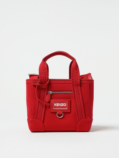 Shop Kenzo Bag In Canvas With Charm In Red