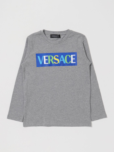 Shop Young Versace Versace Young Cotton T-shirt In Grey