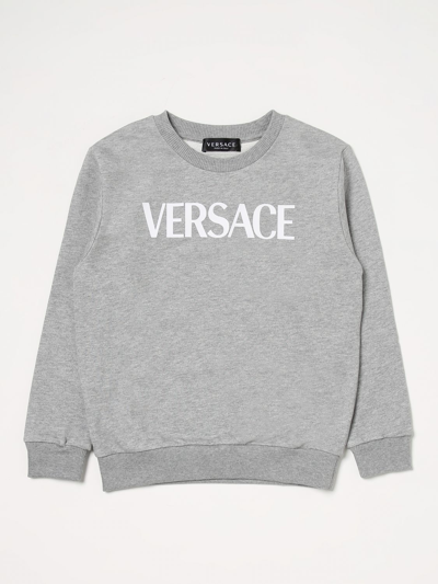 Shop Young Versace Versace Young Sweatshirt In Cotton In Grey