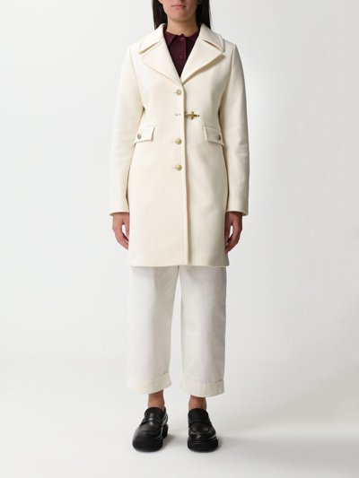 Fay Ivory Virgin Wool Blend Coat In White
