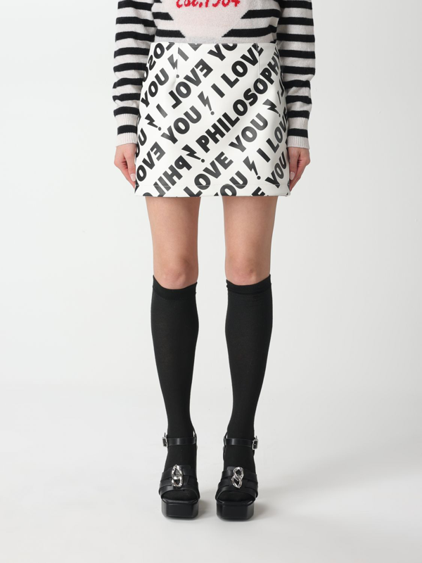Philosophy Di Lorenzo Serafini Kids Love You printed miniskirt - White