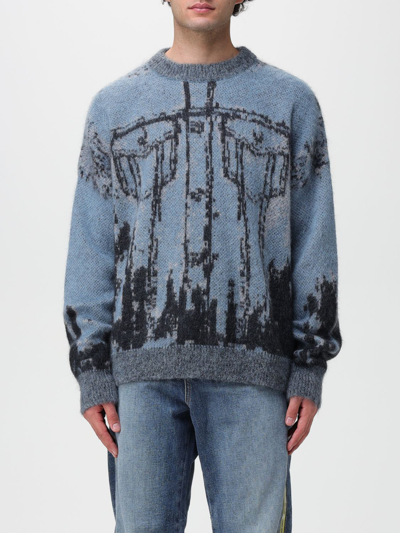 Shop Diesel Sweater In Mohair And Wool Blend In Gnawed Blue
