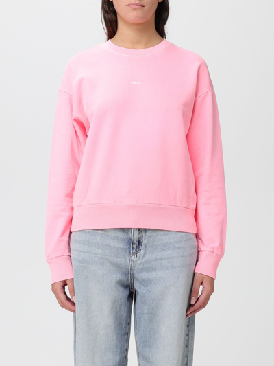 Shop Apc Sweatshirt A.p.c. Woman Color Pink