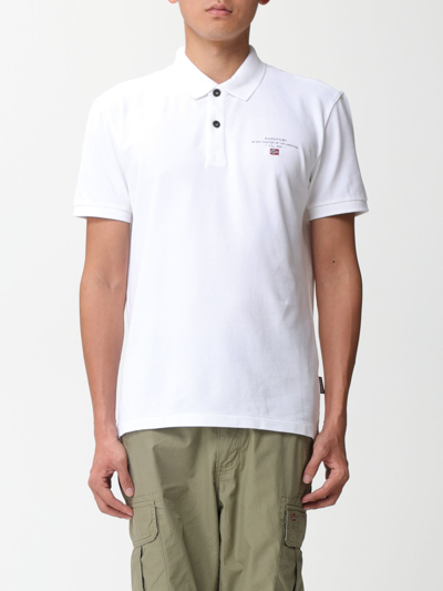 Shop Napapijri Polo Shirt  Men Color White