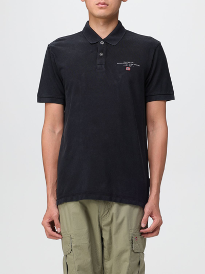 Shop Napapijri Polo Shirt  Men Color Black